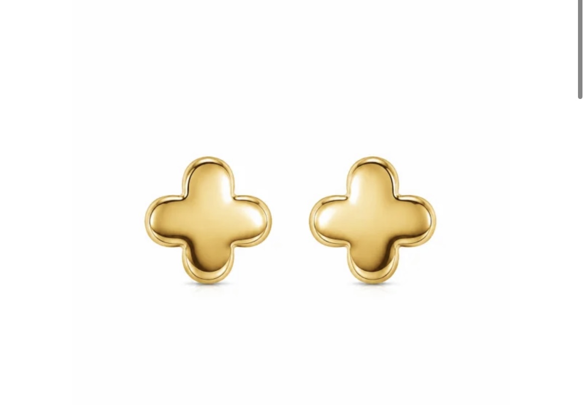 BRINCO DOURADO TREVO LISO